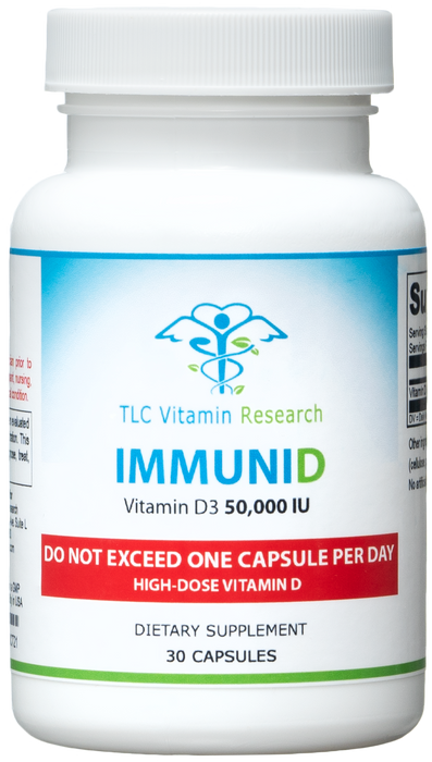 TLC ImmuniD: High-Dose Vitamin D (50,000 iu) 30 Capsules - (HIGH DOSE D - DO NOT EXCEED 1 CAPSULE PER DAY)