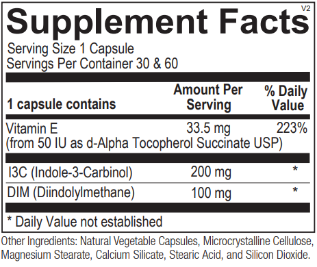 EstroDIM w/ Folic, Indole-3-Carbinol & E: 60 Capsules