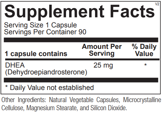 DHEA - 25mg: 90 Capsules