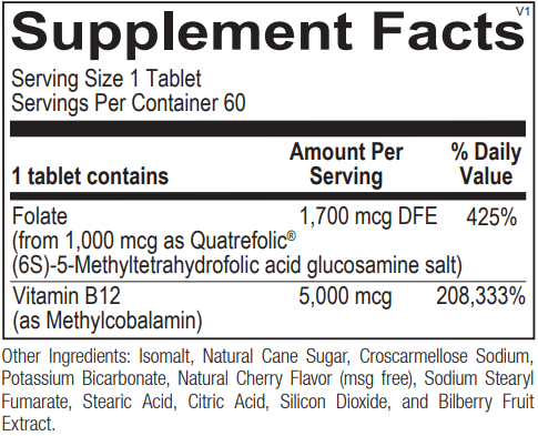 Methyl B12 - 5,000mcg: 60  Tablets
