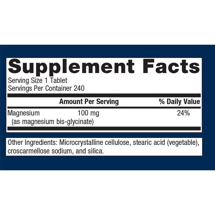 Magnesium Glycinate : 240 Tablets
