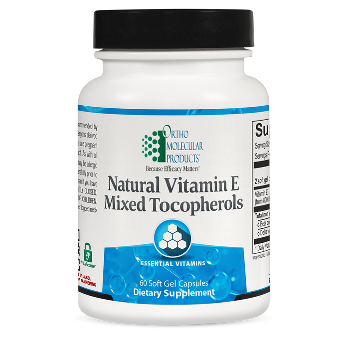 Natural Vitamin E mixed Tocopherols: 60 Soft Gel Capsules